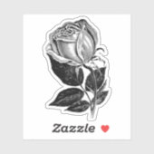 シンプルB&Wバラスケッチビニールカットアウトシールデカール シール (シート)