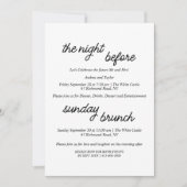 シンプルB&Wリハーサルディナー&サンデーブランチ 招待状 (正面)