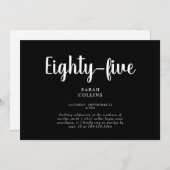 シンプルB/W 85th Birthday Partyへの招待 招待状 (正面/裏面)