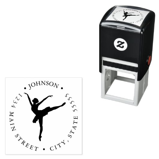 シンプルBallerinaシルエット戻りラベル セルフインキングスタンプ (インサイチュ)