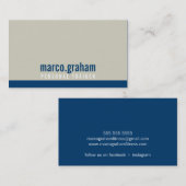 シンプルBANDモダンプレーン男らしループ海軍ブルー 名刺 (正面/裏面)