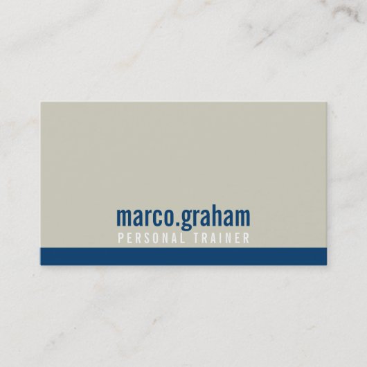 シンプルBANDモダンプレーン男らしループ海軍ブルー 名刺 (正面)