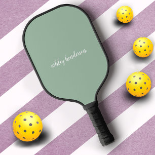 シンプルBasic名前を付けるMonogram on Light Green ピックルボールラケット