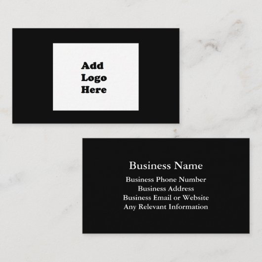 シンプルBasic Black Business Logo 名刺 (正面/裏面)
