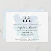 シンプルBBQモダンスクリプトダスティブルー 招待状 (正面/裏面)