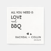 シンプルBBQ婚約パーティの結婚カクテル スタンダードカクテルナプキン (正面)