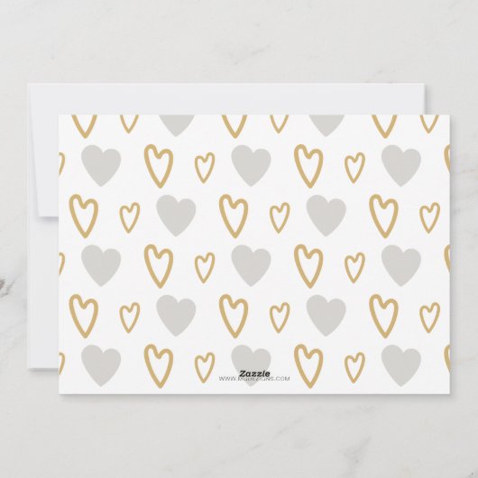 シンプルBeスクリプトメリーハートかわいい金ゴールド写真 シーズンカード (裏面)