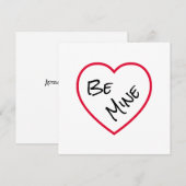 シンプルBe Mineオープン赤いハートバレンタインズデイカード シーズンカード (正面/裏面)