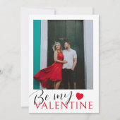 シンプルBe My Valentine赤いハート&写真 シーズンカード (正面)