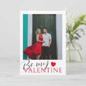 シンプルBe My Valentine赤いハート&写真 シーズンカード (スタンド正面)