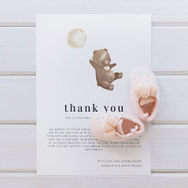 シンプルBearモダン Baby Shower Thank You サンキューカード