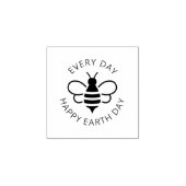 シンプルBeeロゴ。ラウンド文字毎日アースデイ。 ラバースタンプ (インプリント)