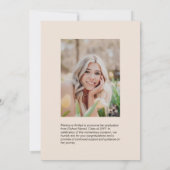 シンプルBeige卒業写真の発表 案内状 (裏面)