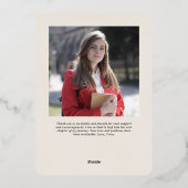 シンプルBeige、ミニマル卒業発表 箔シーズンカード (裏面)