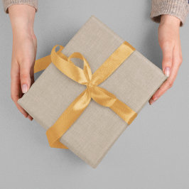 シンプルBeige Linenキノコのテクスチャ ラッピングペーパー