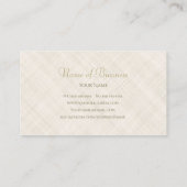 シンプルBeige Linenパターンエレガント金ゴールドスクリプト 名刺 (裏面)