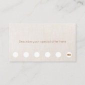 シンプルBeige Linen 6パンチカスタマーロイヤリティ ロイヤリティカード (裏面)