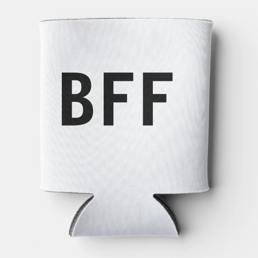 シンプルBFFミニマル友最高の家族名前をカスタムする 缶クーラー (正面)