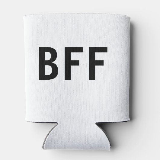 シンプルBFFミニマル友最高の家族名前をカスタムする 缶クーラー (裏面)