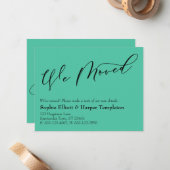 シンプルBiscay Green新しいアドレスカードを移動 ノートカード (正面/裏面インサイチュ)