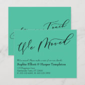 シンプルBiscay Green新しいアドレスカードを移動 ノートカード (正面/裏面)