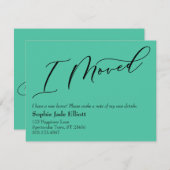シンプルBiscay Green I新しいアドレスカードを移動 ノートカード (正面/裏面)