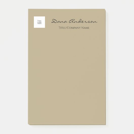 シンプルBlackとTan Post-It Notes ポストイット (正面)