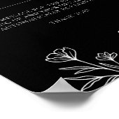 シンプルBlackのオモダン結婚ーディオGuest Book Sign ポスター (角)