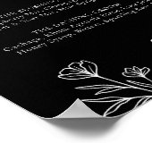 シンプルBlackのモダン結婚Signature Drinks Sign ポスター (角)