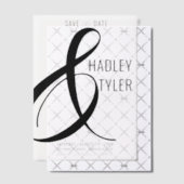 シンプルBLACKモダン Overlay Wedding日付を保存 ベラム紙招待状 (オフセット (招待状))