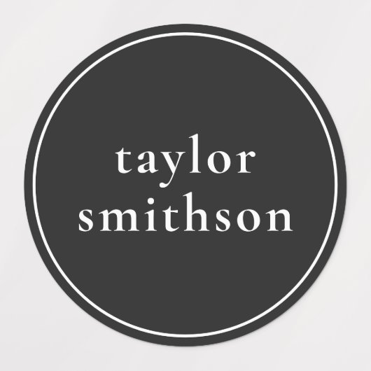 シンプルBlack Add Your Name 男女兼用 School ラベル (デザイン1)