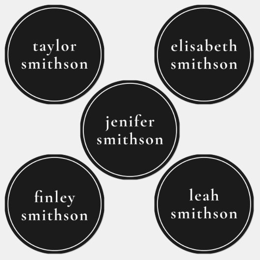 シンプルBlack Add Your Name 男女兼用 School ラベル (グループ)