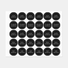 シンプルBlack Add Your Name 男女兼用 School ラベル