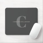 シンプルBlack and Grayスタイリッシュ () マウスパッド<br><div class="desc">シンプルBlackスタイリッシュ and Gray Mouse PadのChicモノグラム名</div>