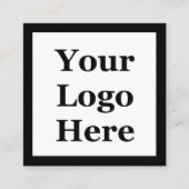 シンプルBlack and White Your Name and Company Logo スクエア名刺 (正面)