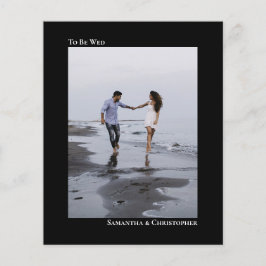 シンプルBlack BUDGETの写結婚真招待状