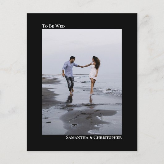 シンプルBlack BUDGETの写結婚真招待状 (正面)