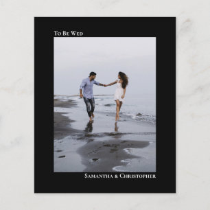 シンプルBlack BUDGETの写結婚真招待状