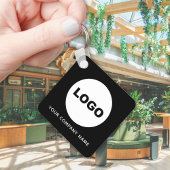 シンプルBlack Business CompanyロゴQRコード キーホルダー