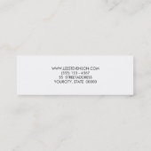 シンプルBlack Chalkboard音楽クールモダンDJ スキニー名刺 (裏面)