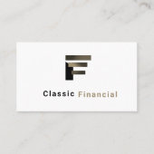 シンプルBlack Financialモダンプロフェッショナル写真 名刺 (正面)