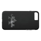 シンプルBlack Gray Your Monogram パーソナライズされた Case-Mate iPhoneケース (裏面(横))
