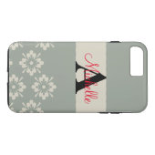 シンプルBlack Gray Your Monogram パーソナライズされた Case-Mate iPhoneケース (裏面(横))