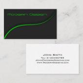 シンプルBlack & Green Swooshモダン – 名刺 (正面/裏面)