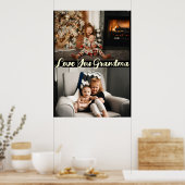 シンプルBlack Love Youおばあちゃんカスタム写真 ポスター (キッチン)