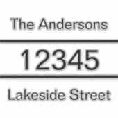 シンプルBlack Name Addressメールボックスデカール シール (正面)