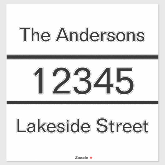 シンプルBlack Name Addressメールボックスデカール シール (シート)