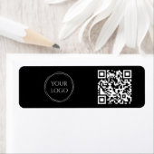 シンプルBlack Office Company Business Logo QRコード ラベル (インサイチュ)