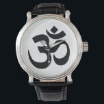 シンプルBlack Om Symbol Yoga Meditation Zen 腕時計<br><div class="desc">オムシンボル – カスタマイズ可能な背景色。</div>
