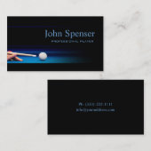 シンプルBlack Pro Pool Player/Coach Card 名刺 (正面/裏面)